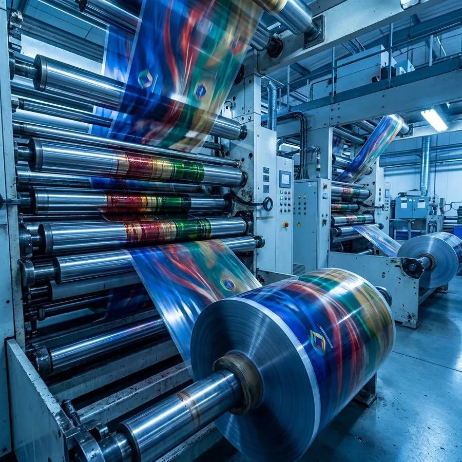 Proceso de impresión de bandas termoencogibles con rotograbado y flexografía